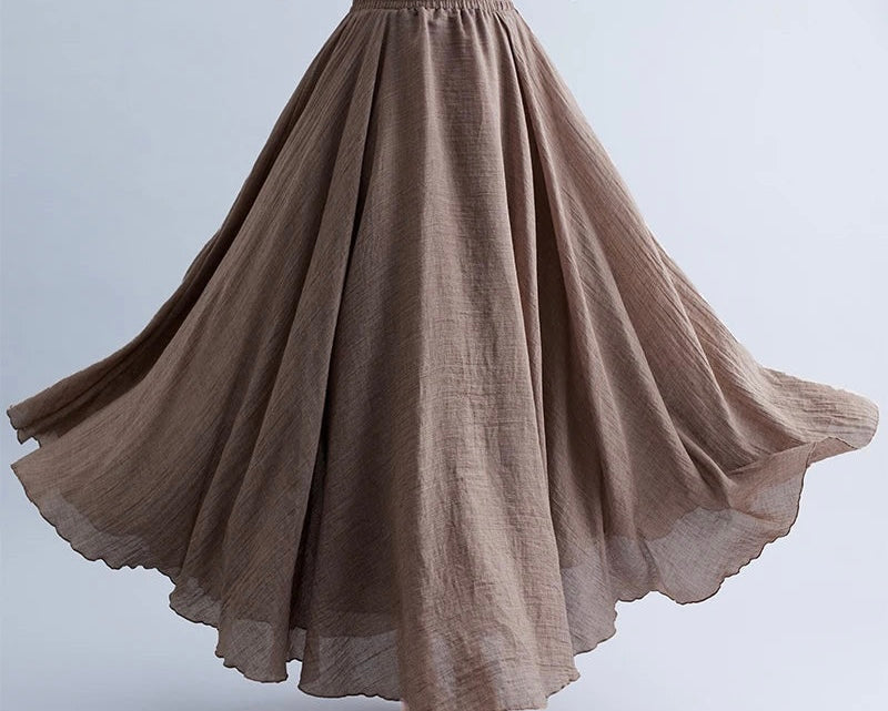 Cotton linen maxiskirt